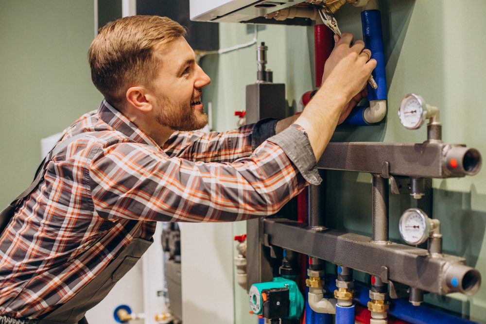 engineer adjusting autonomous heating